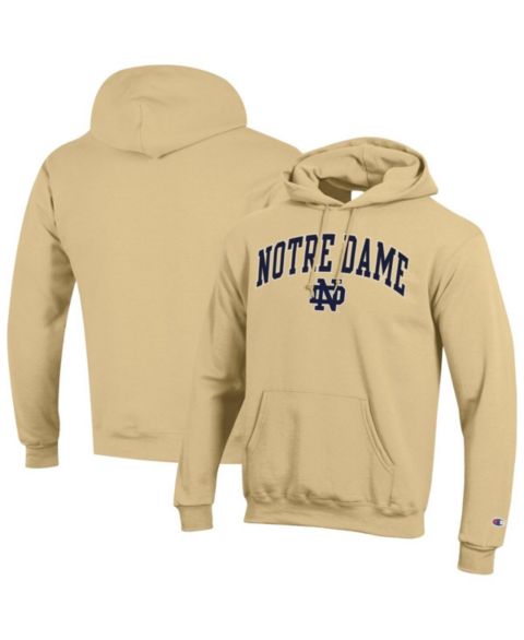 Мужское худи Champion Navy Notre Dame Fighting Irish Arched Logo Fleece Pullover, цвет: Золотой