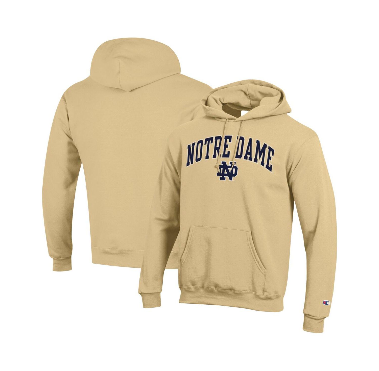 Men's Navy Notre Dame Fighting Irish Arched Logo Fleece Pullover Hoodie