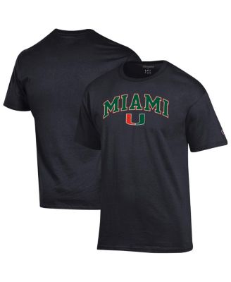 Champion - Men's Black Miami Hurricanes Arched Logo T-Shirt