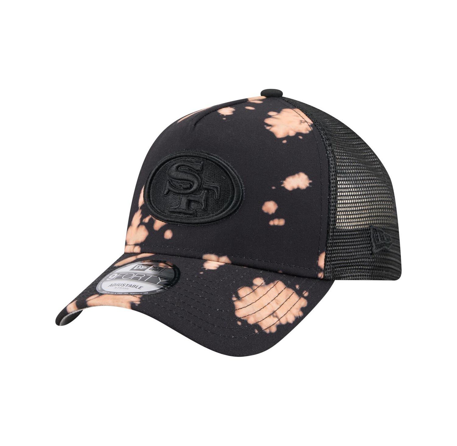 Men's Black San Francisco 49ers Bleached 9FORTY A-Frame Adjustable Hat
