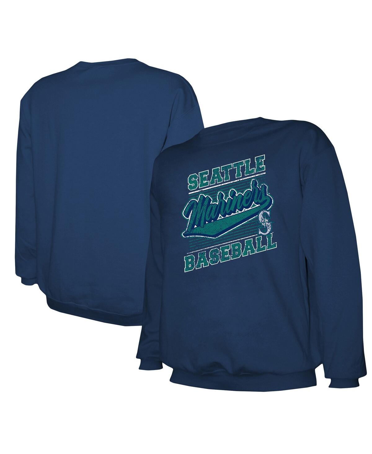 Men's Navy Seattle Mariners Lightweight Crew Sweatshirt - Navy