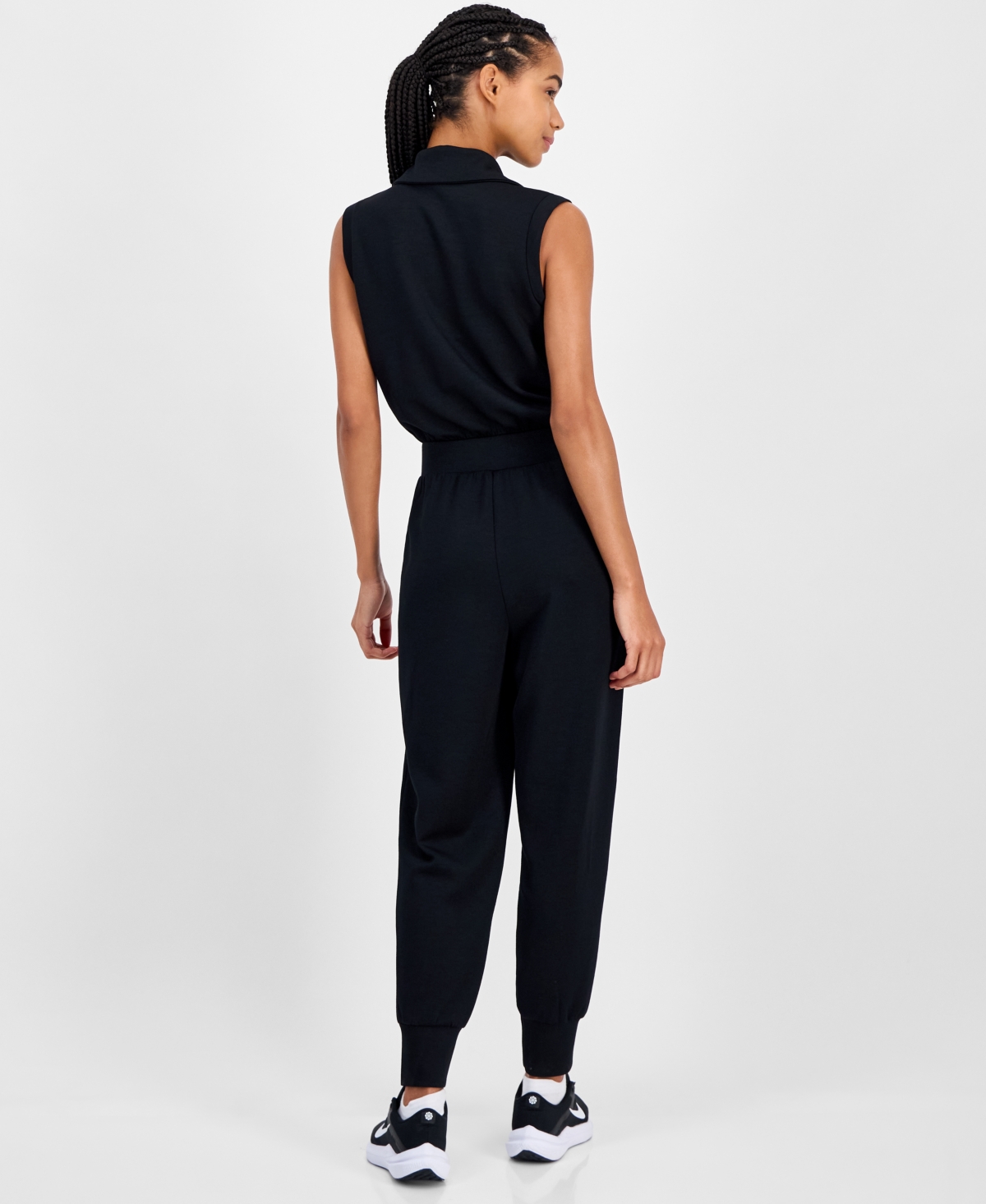 Id Ideology Women's On-the-go Jumpsuit, Exclusively At Macy's In Black