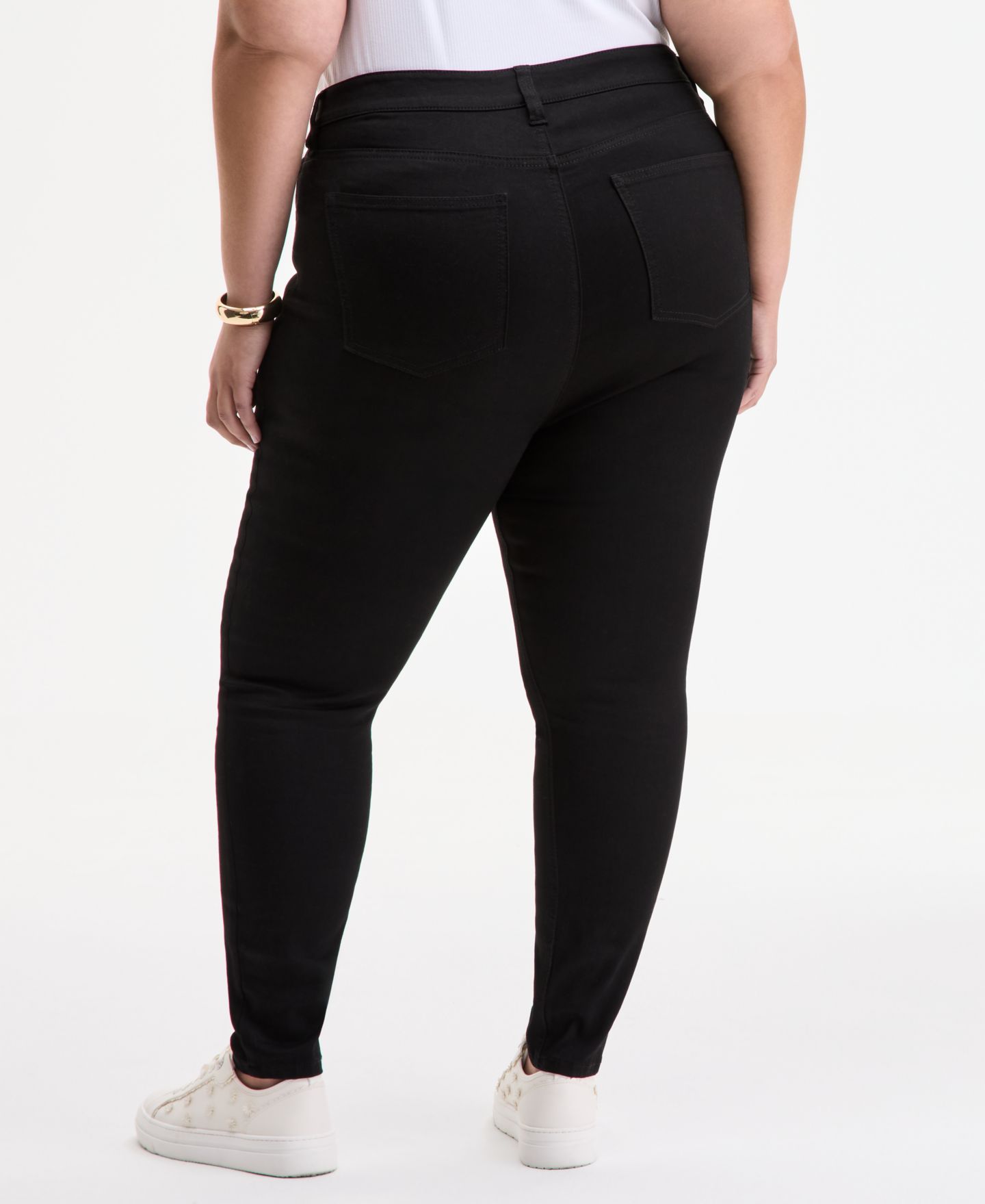 Женские джинсы On 34th Trendy Plus Size High-Rise Skinny Ankle, цвет: Чёрный — фото 4