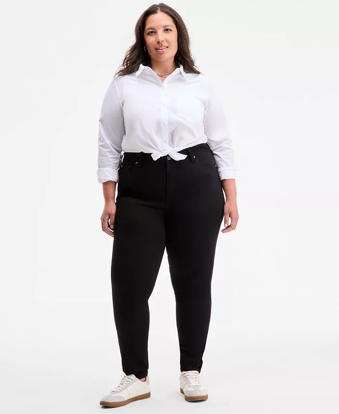 Trendy Plus Size Mid-Rise Skinny Jeans - thumbnail 5