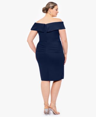 Plus Size Off-The-Shoulder Ruffled Dress
