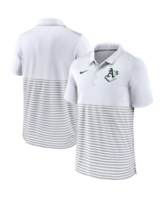 Nike - Men's White/Gray Athletics Home Plate Striped Polo
