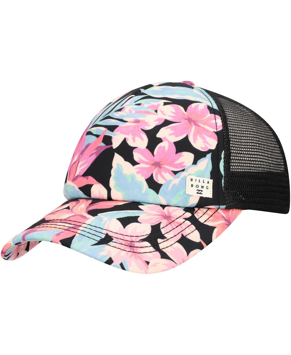 Women's Black Heritage Mashup Trucker Snapback Hat - Black