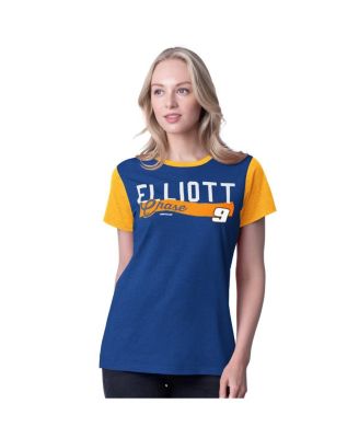 G-III 4Her by Carl Banks - Women's Royal Chase Elliott Racer Color Blocked T-Shirt