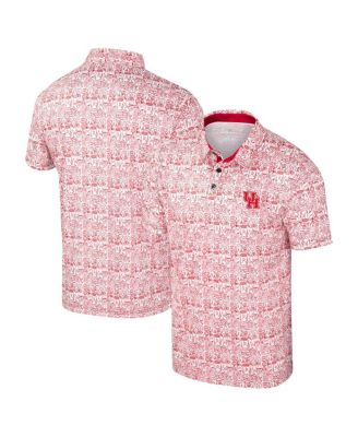 Colosseum - Men's Red Houston Cougars It's Time Allover Print Polo