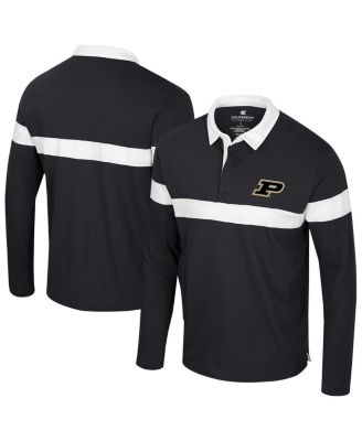 Colosseum - Men's Black Purdue Boilermakers Too Cool For School Long Sleeve Polo Shirt