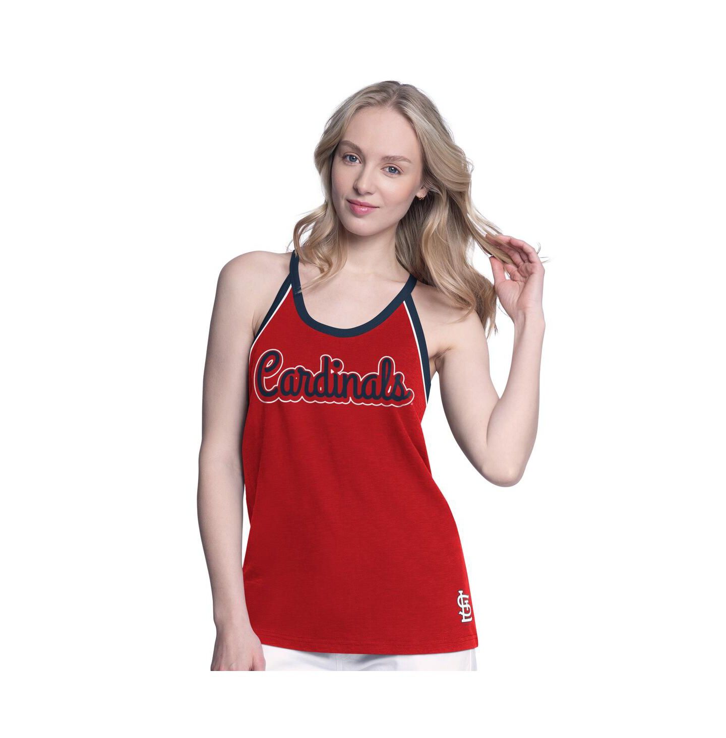 Женский топ G-III 4Her by Carl Banks Red St. Louis Cardinals Curveball Racerback — фото 1