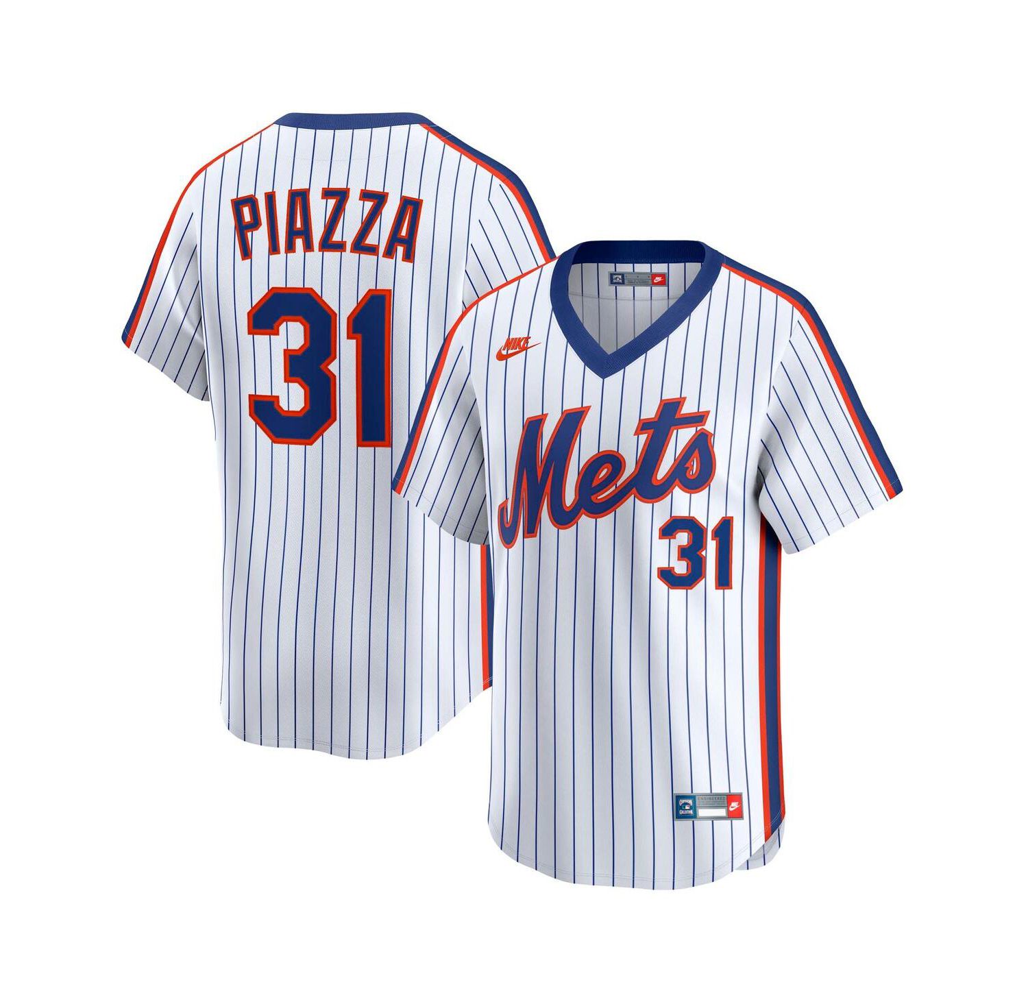 Men's Mike Piazza White New York Mets Throwback Cooperstown Collection Limited Jersey
