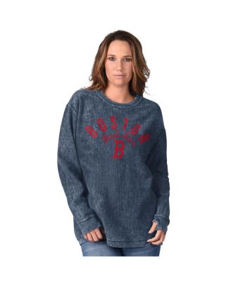 G-III 4Her by Carl Banks - Women's Navy Boston Red Sox Comfy Cord Pullover Sweatshirt