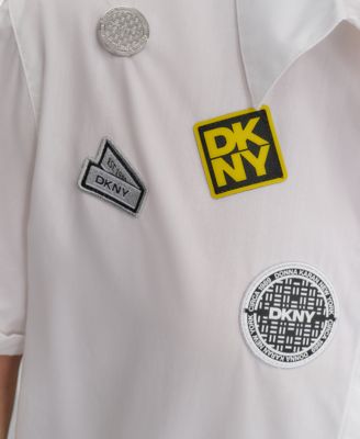 Women's Cotton Collared Pins & Patch Blouse