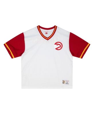 Men's White Atlanta Hawks Fashion Mesh V-Neck Top