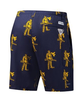 Men's Navy West Virginia Mountaineers Backcast III Printed Shorts
