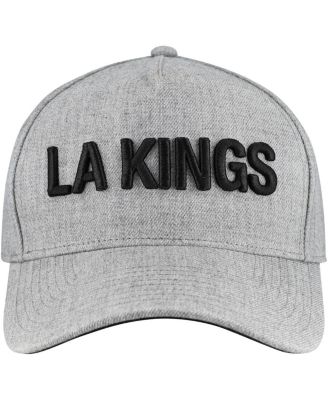 Men's Heather Gray Los Angeles Kings Elements A-Frame Leather Strapback Hat