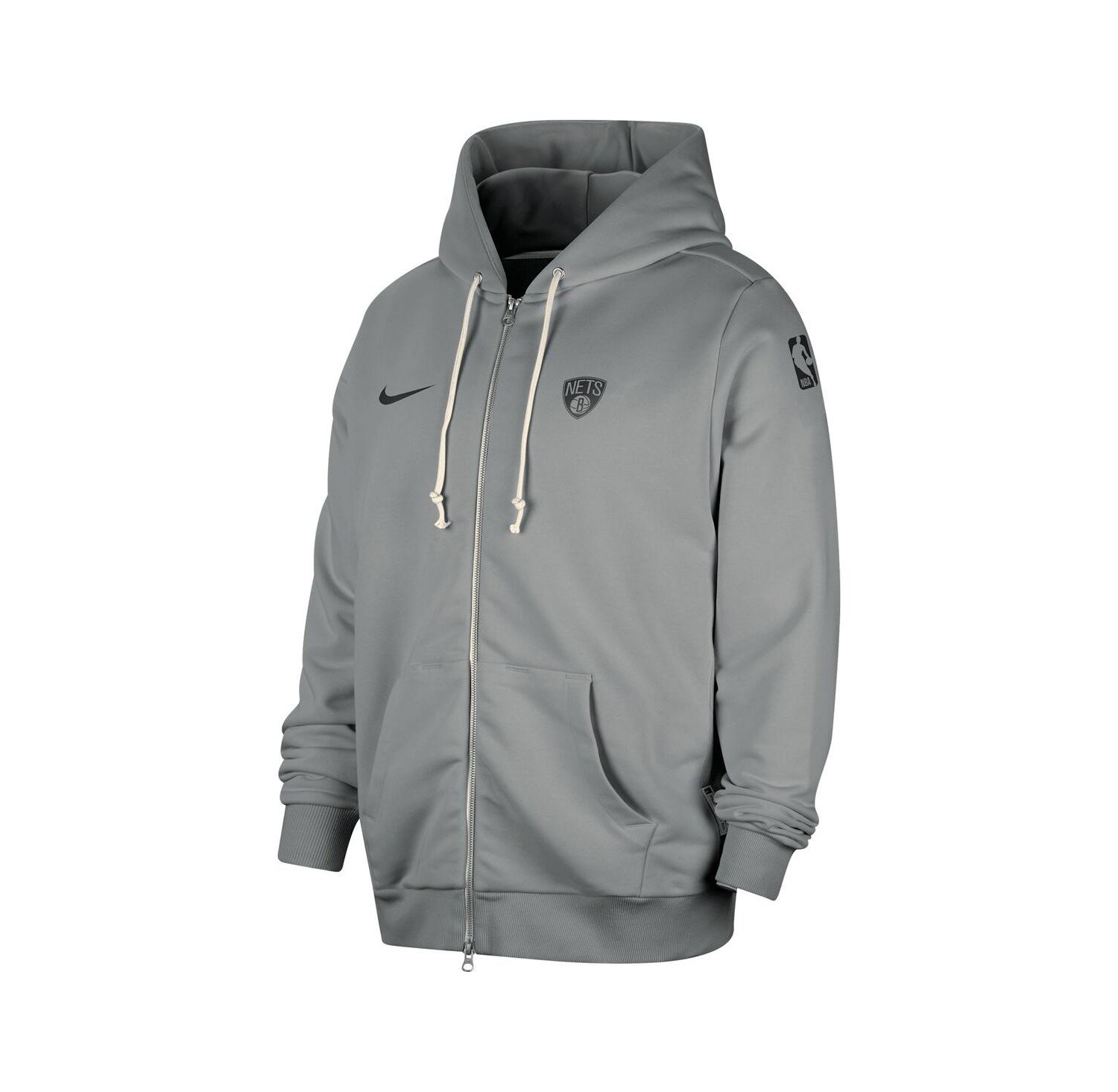 Men's Gray Brooklyn Nets Authentic Standard Issue Full-Zip Hoodie Jacket