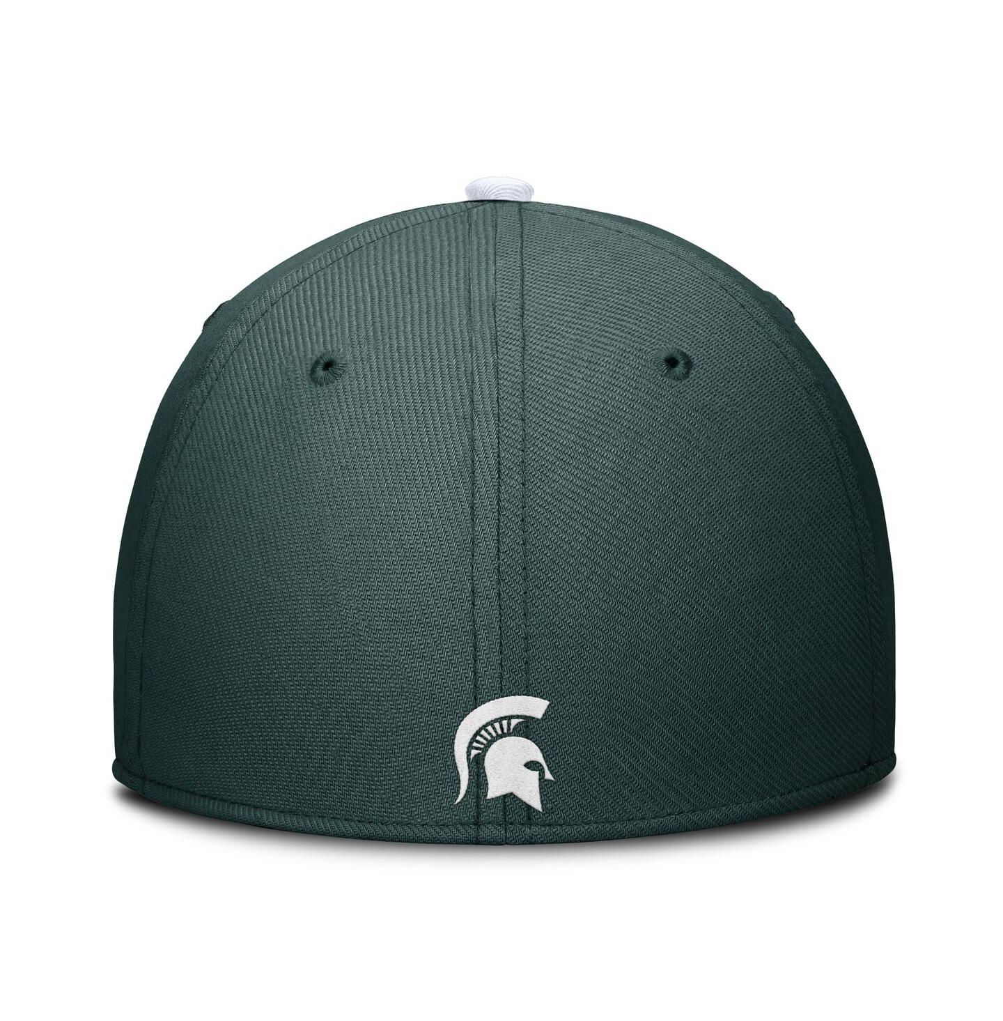 Мужская кепка Nike Green Michigan State Spartans Primetime Rise Swoosh Flex Hat — фото 4