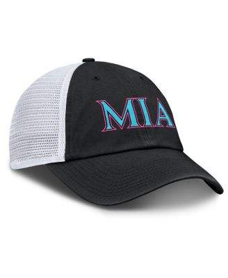 Men's and Women's Black/White Miami Marlins 2025 City Connect Trucker Adjustable Hat