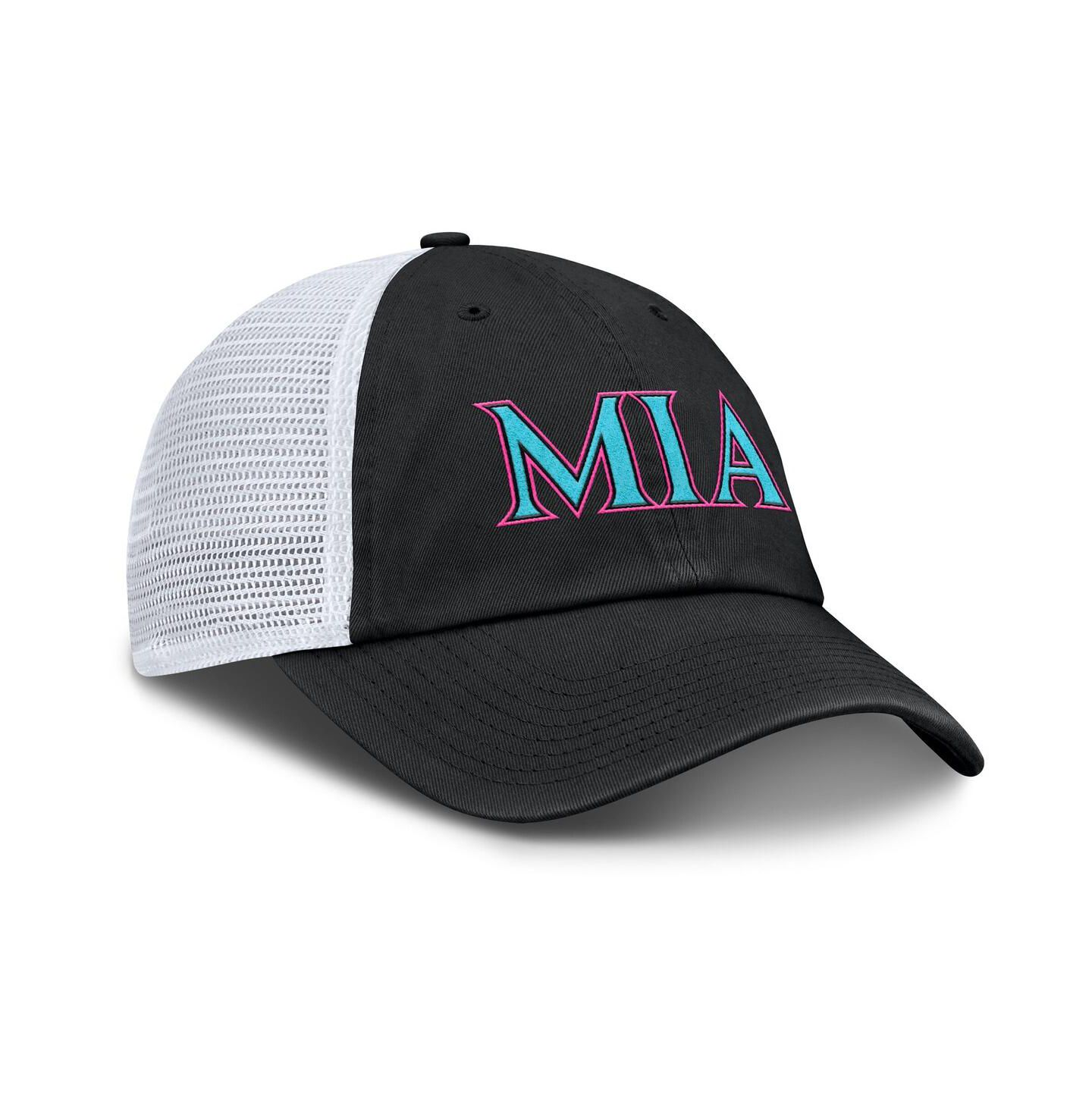 Кепка Nike Black/White Miami Marlins 2025 City Connect Trucker Adjustable Hat — фото 3