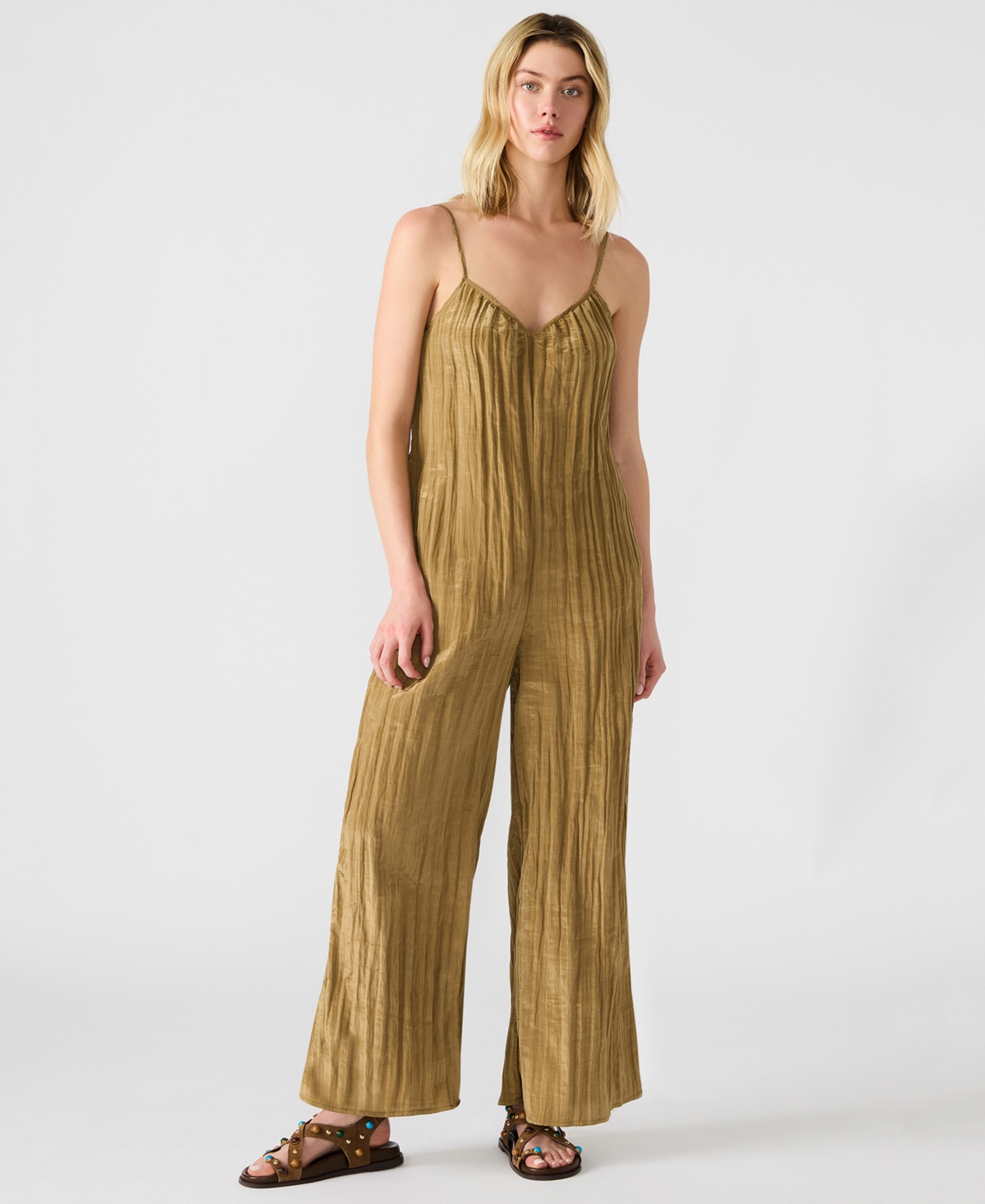 Women's Crinkle Desdemona Jumpsuit - Deep Olive