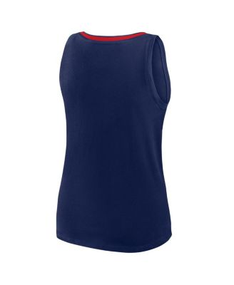 Women's Navy Atlanta Braves Stellar Win V-Neck Tank Top