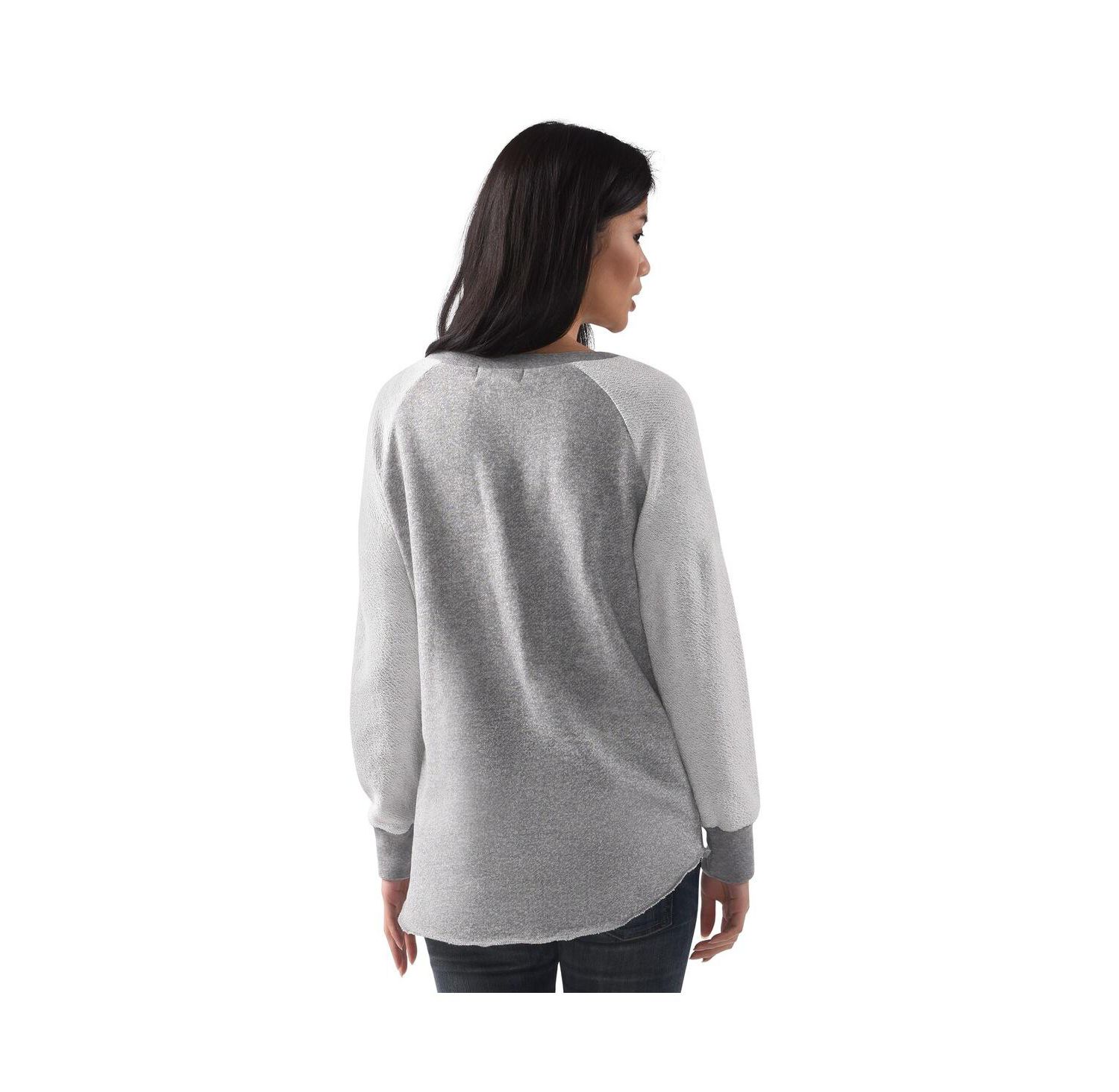 Women's Heather Gray Houston Astros Gridiron Raglan Pullover Sweatshirt