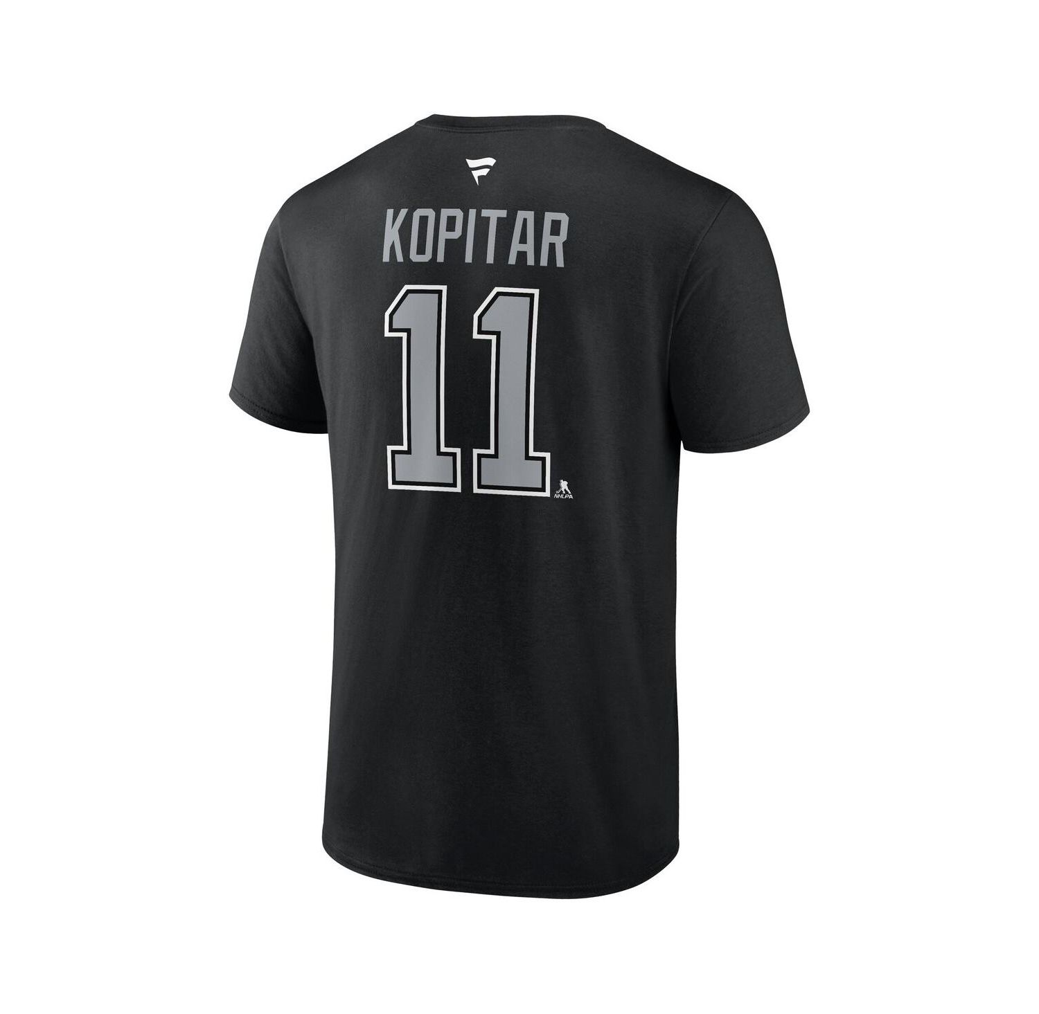 Men's Anze Kopitar Black Los Angeles Kings Authentic Stack Name & Number T-Shirt