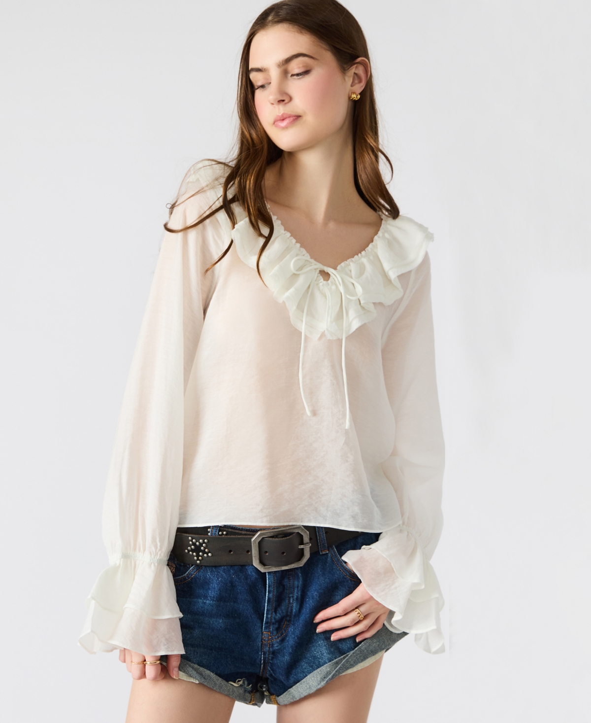 Women's Double-Ruffle Hampton Blouse - Antique