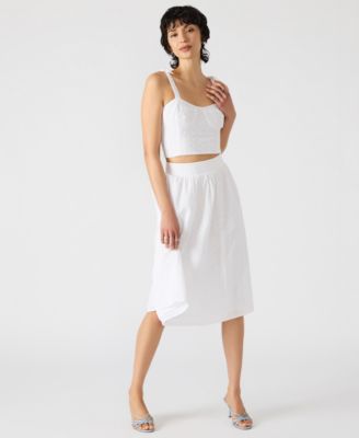 Women's Cotton Embroidered Midi Skirt 
