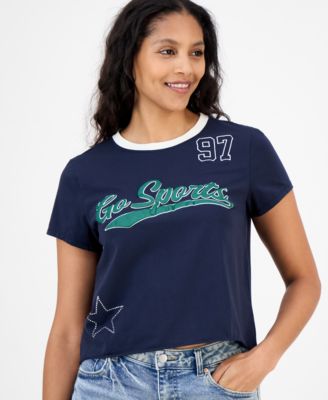Juniors' Sporty Crewneck T-Shirt