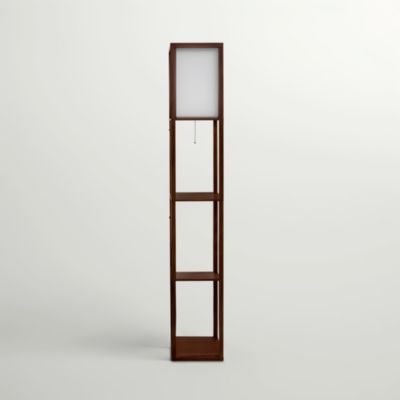 Maxwell 63" LED Shelf Column Floor Lamp with Lantern Shade