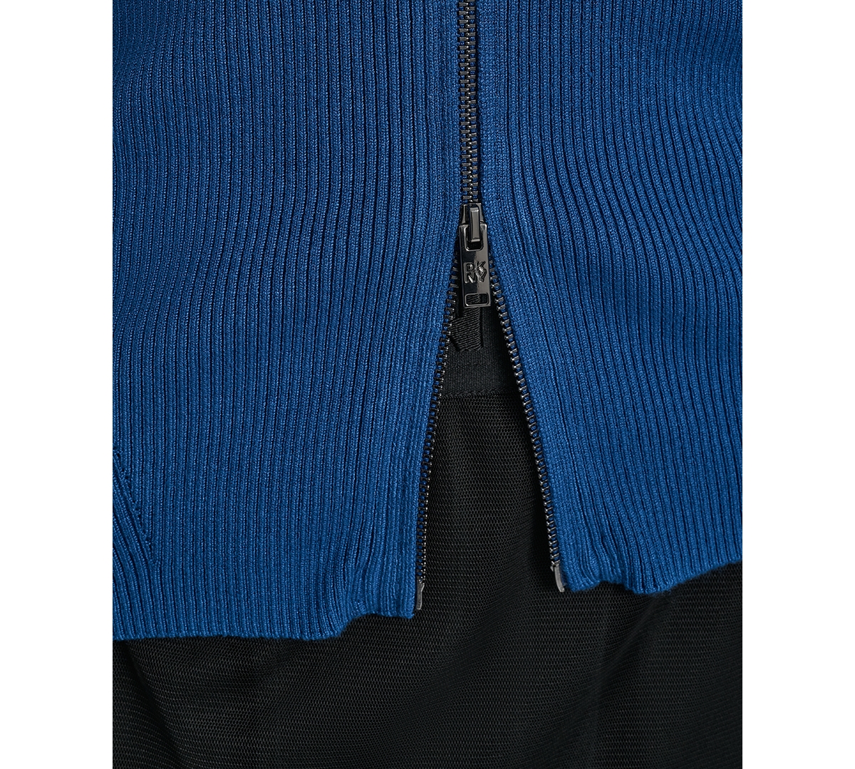 Dkny Front Zip Sweater Vest In Blue