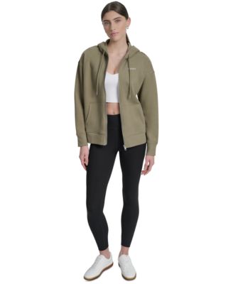 Women's Studded Mini-Logo Full-Zip Fleece Hoodie