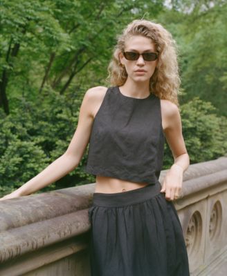 Women's Birdie Linen-Blend Midi Skirt