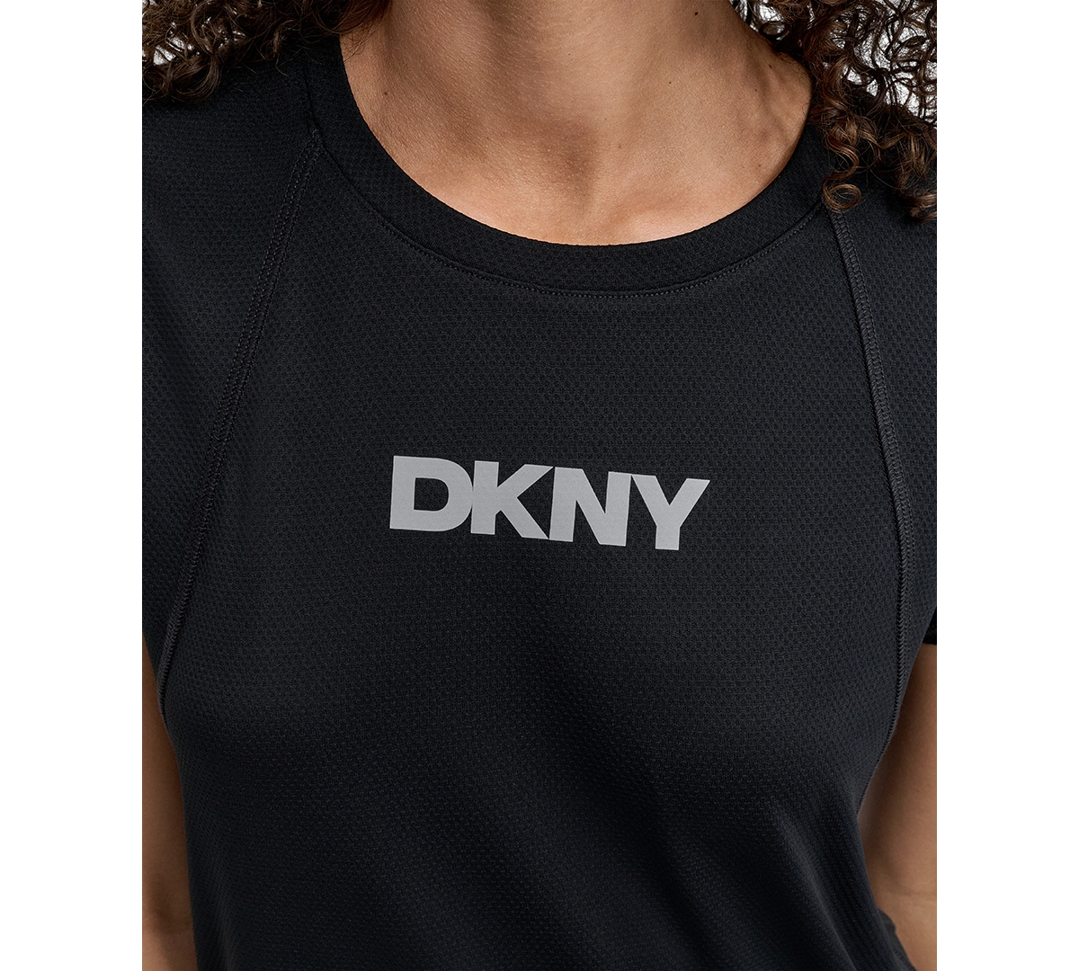 Dkny Sport Women's Tech Logo Raglan-sleeve T-shirt In Black