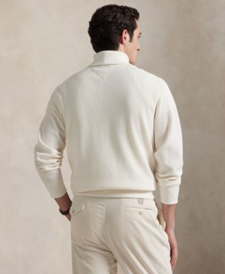 Men's Waffle-Knit Fleece Turtleneck