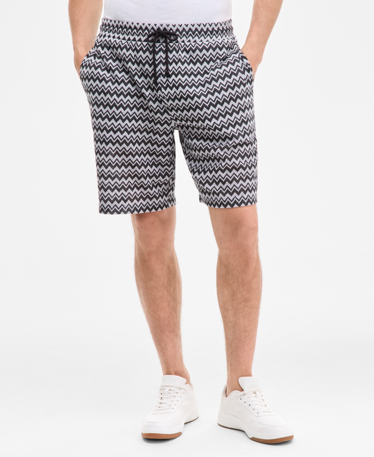 Men's Zig-Zag Jacquard Shorts - Lt Grey