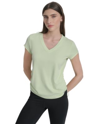 DKNY - Women's Crewneck Short-Sleeve Side-Ruched Top