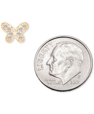 Diamond Single Stud Earring (1/20 ct. t.w.) in 10k White or Yellow Gold, Exclusively at Macy's