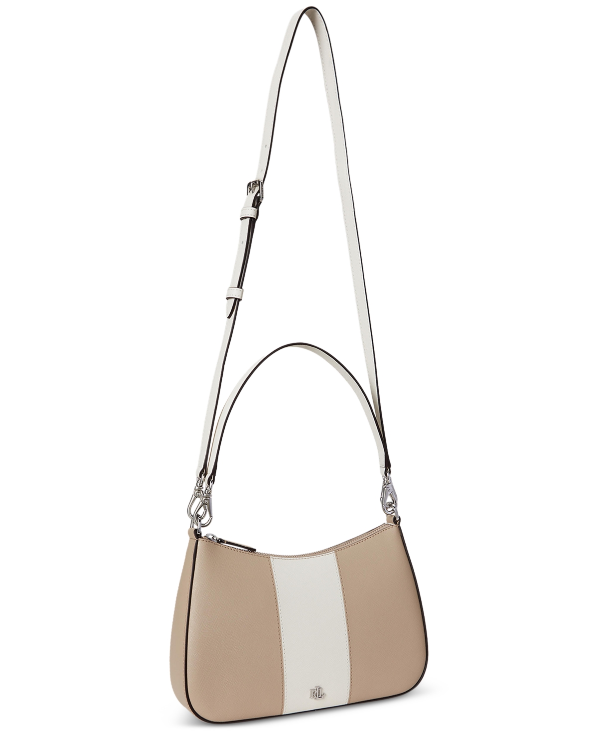 Ralph Lauren Two-tone Leather Small Danni Shoulder Bag