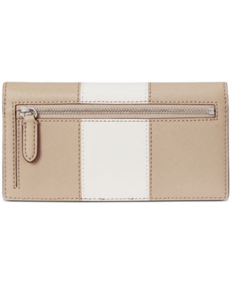 Crosshatch Leather Slim Snapped-Closure Wallet