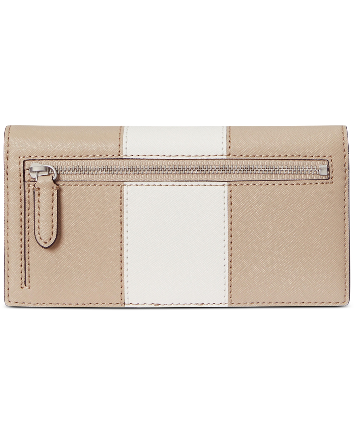 Ralph Lauren Crosshatch Leather Slim Snapped-closure Wallet In Neutral