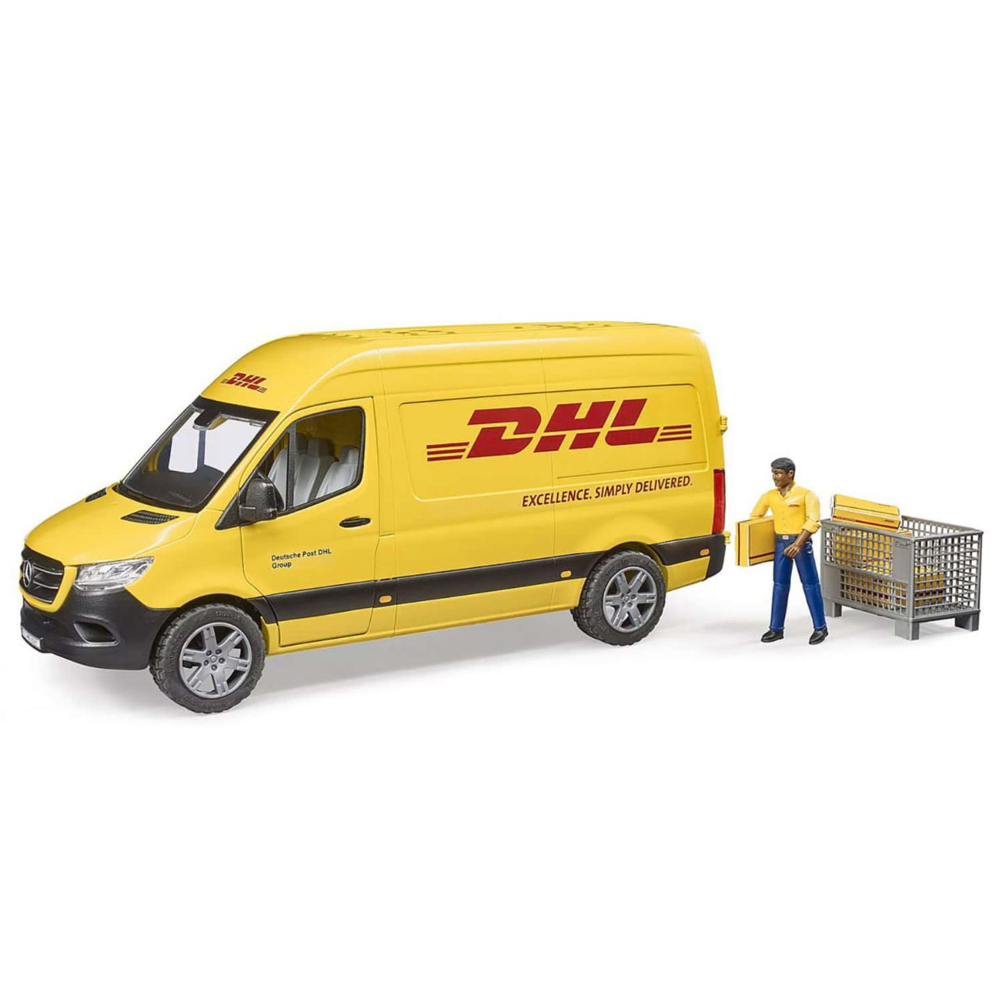 Детская игрушка Bruder 1/16 Scale DHL Mercedes-Benz Sprinter Toy Delivery Van, 6271 — фото 1