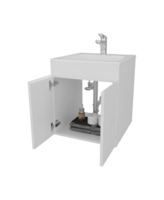 Shoshoni Bathroom Vanity with two Doors, White