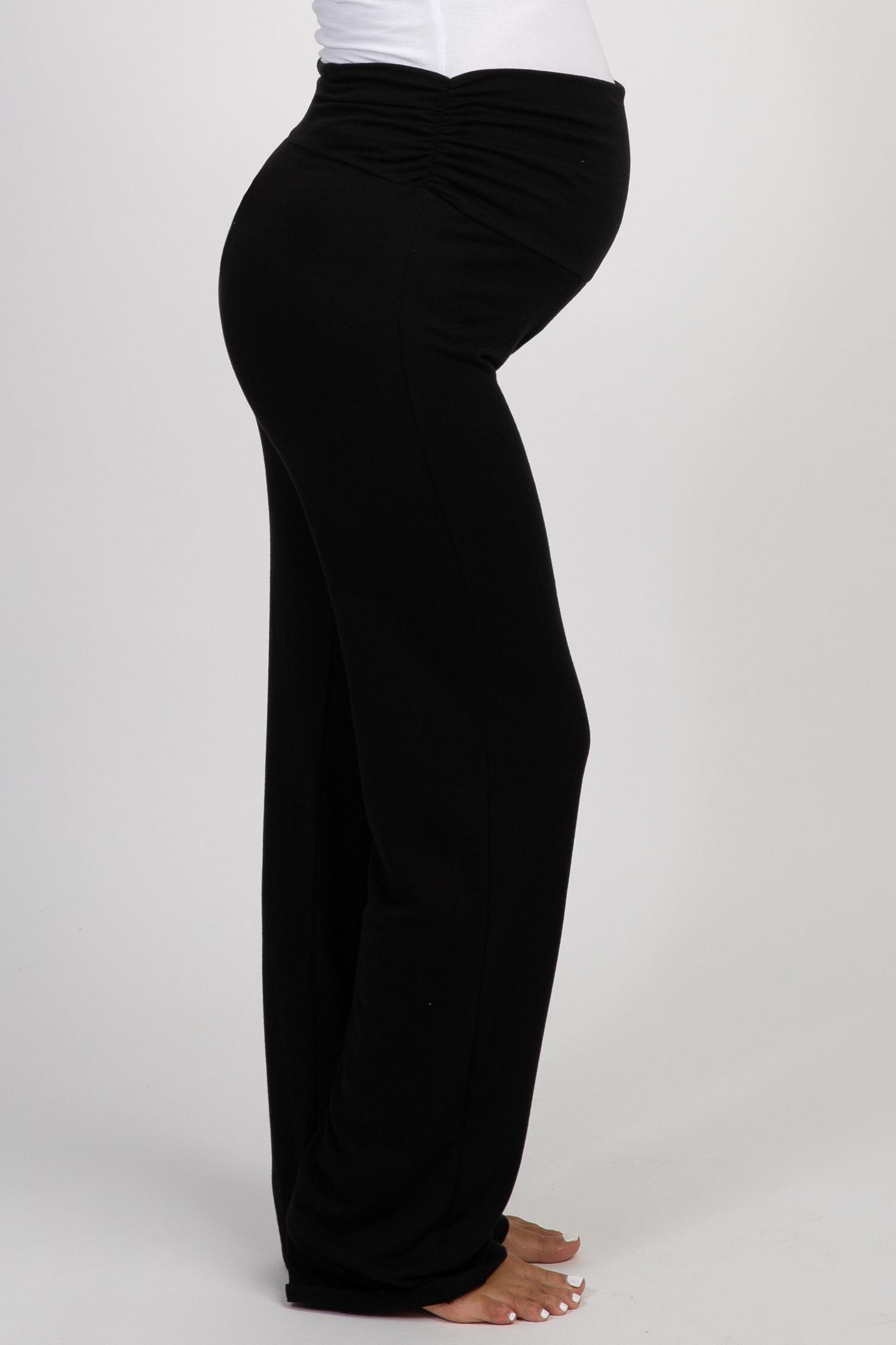 Women's Black Foldover Lounge Pants