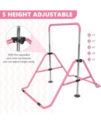Gymnastics Bar Kids, Junior Training Bar, Height Adjustable Horizontal Bars With Gym Mat