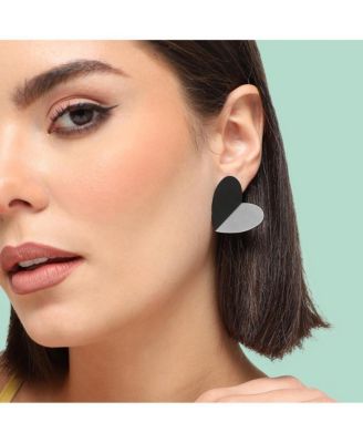 Women's Gold Heart Stud Earrings