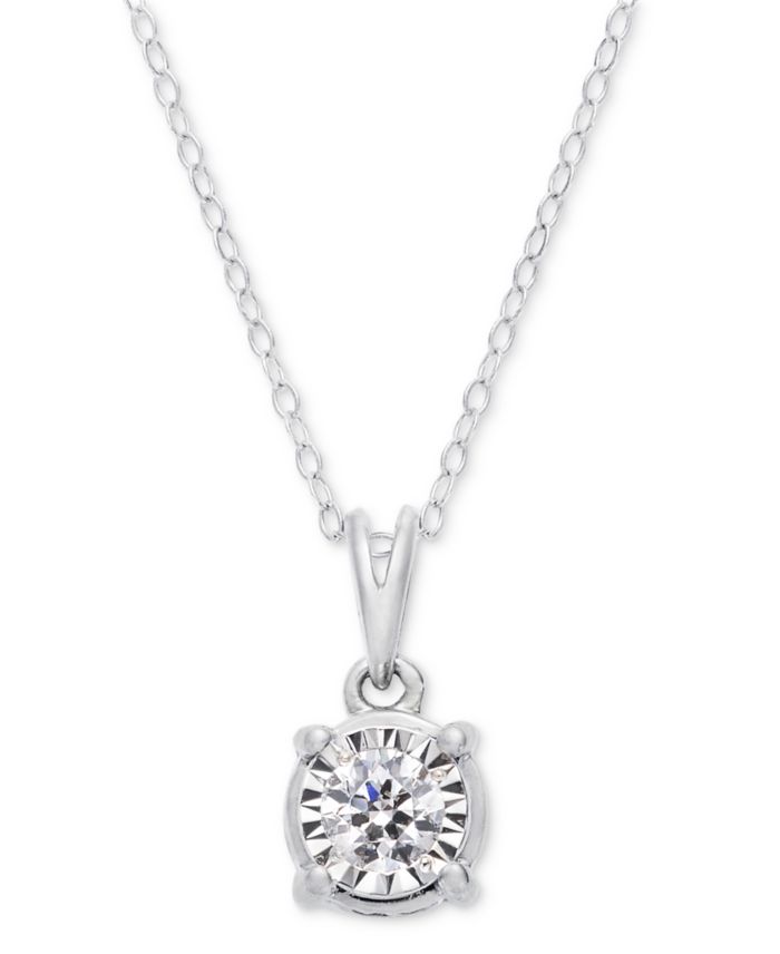 TruMiracle Diamond 18" Pendant Necklace (1/2 ct. t.w.) in 14k White